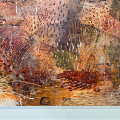 JWG Abstract artwork with earthy tones and natural elements