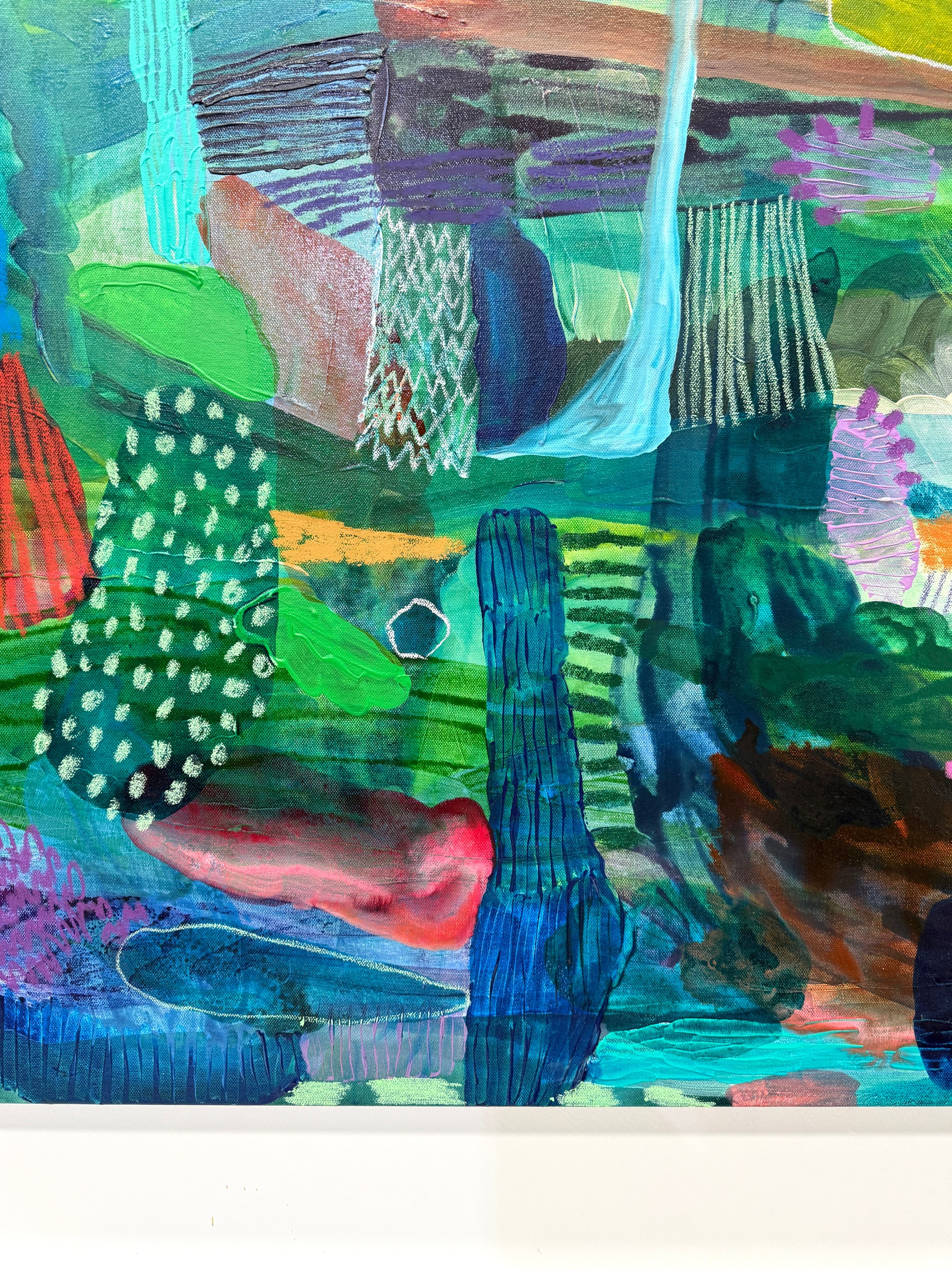 JWG Abstract artwork with colourful shapes and patterns