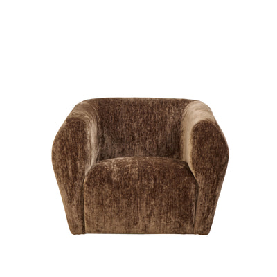 Art and Abode Brown textured armchair on a white background