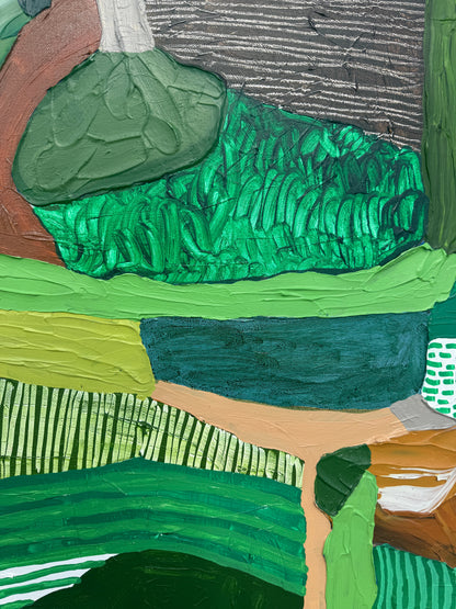 JWG Close-up of green ARTWORK with different textures and patterns