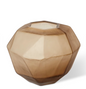 Faceted brown vase on a white background
