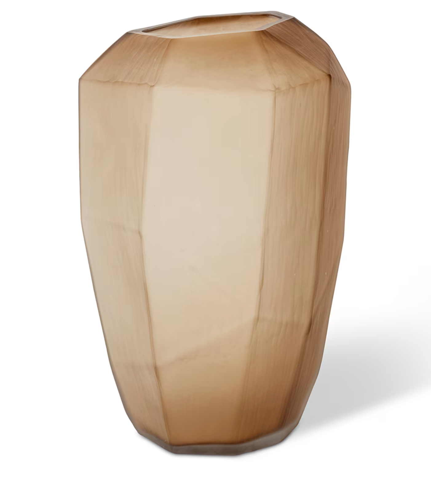 Brown geometric vase on a white background