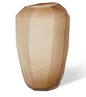 Brown geometric vase on a white background
